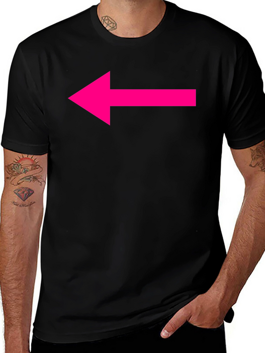 Black T-Shirt with Hot Pink Arrow Design
