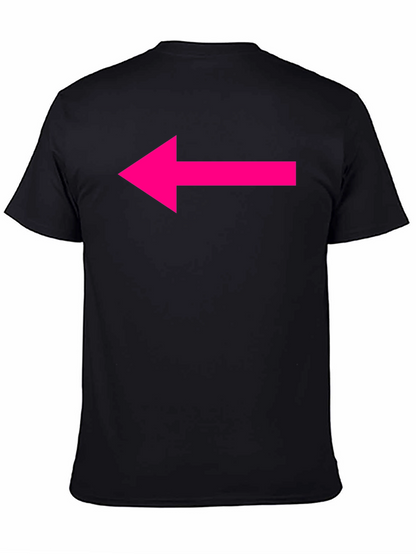 Black T-Shirt with Hot Pink Arrow Design
