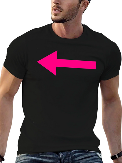 Black T-Shirt with Hot Pink Arrow Design