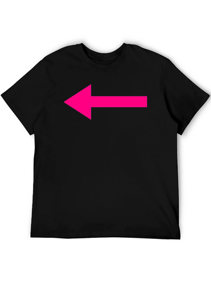 Black T-Shirt with Hot Pink Arrow Design