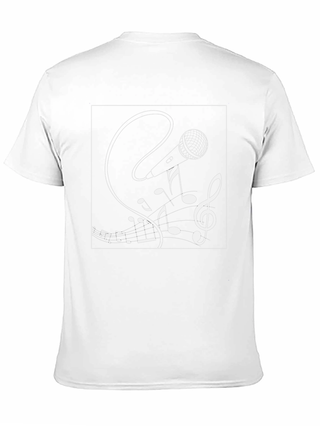 Musical Microphone Graphic Tee - Black Cotton Shirt