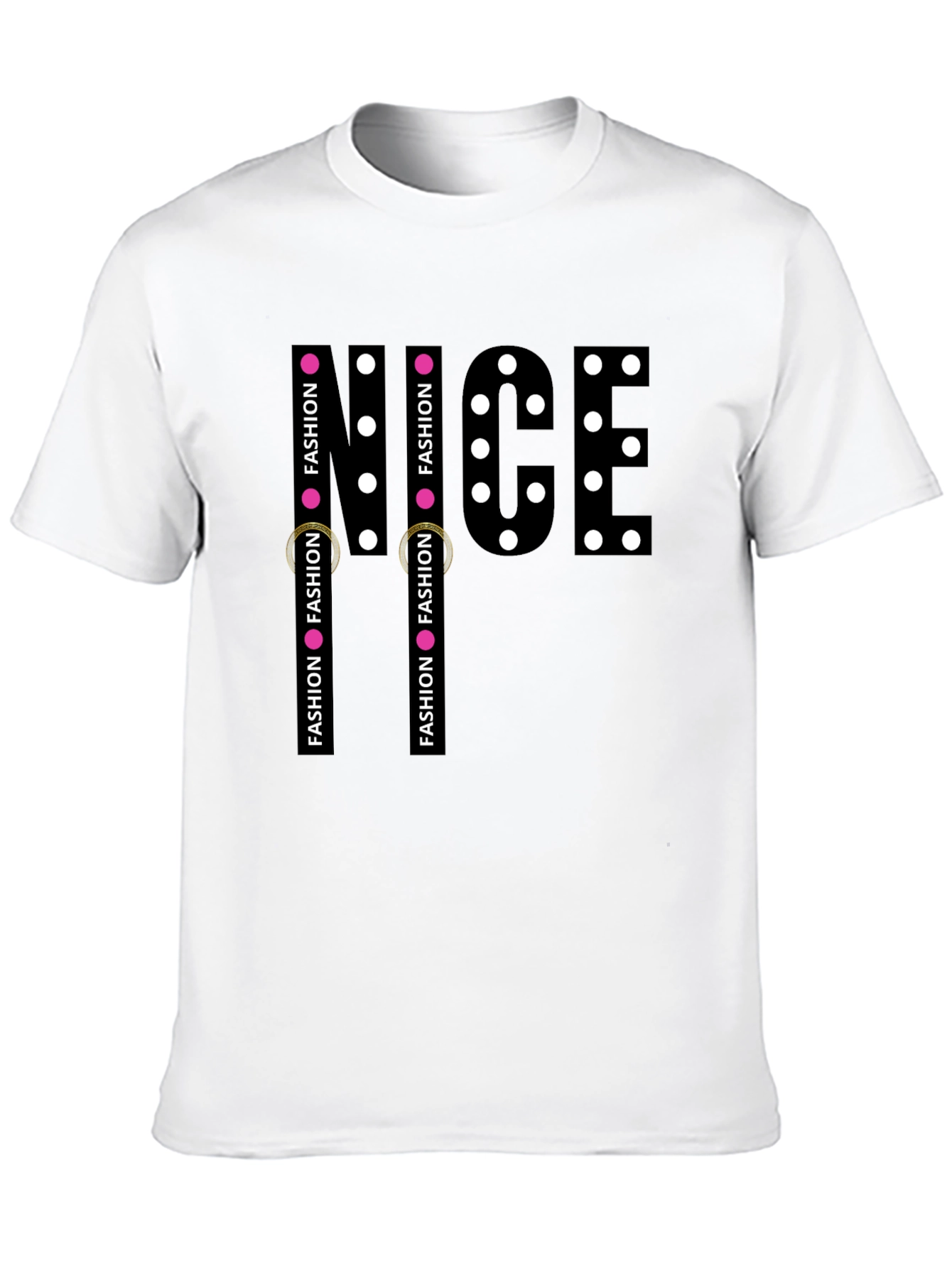 Mens Black NICE Graphic Print T-Shirt