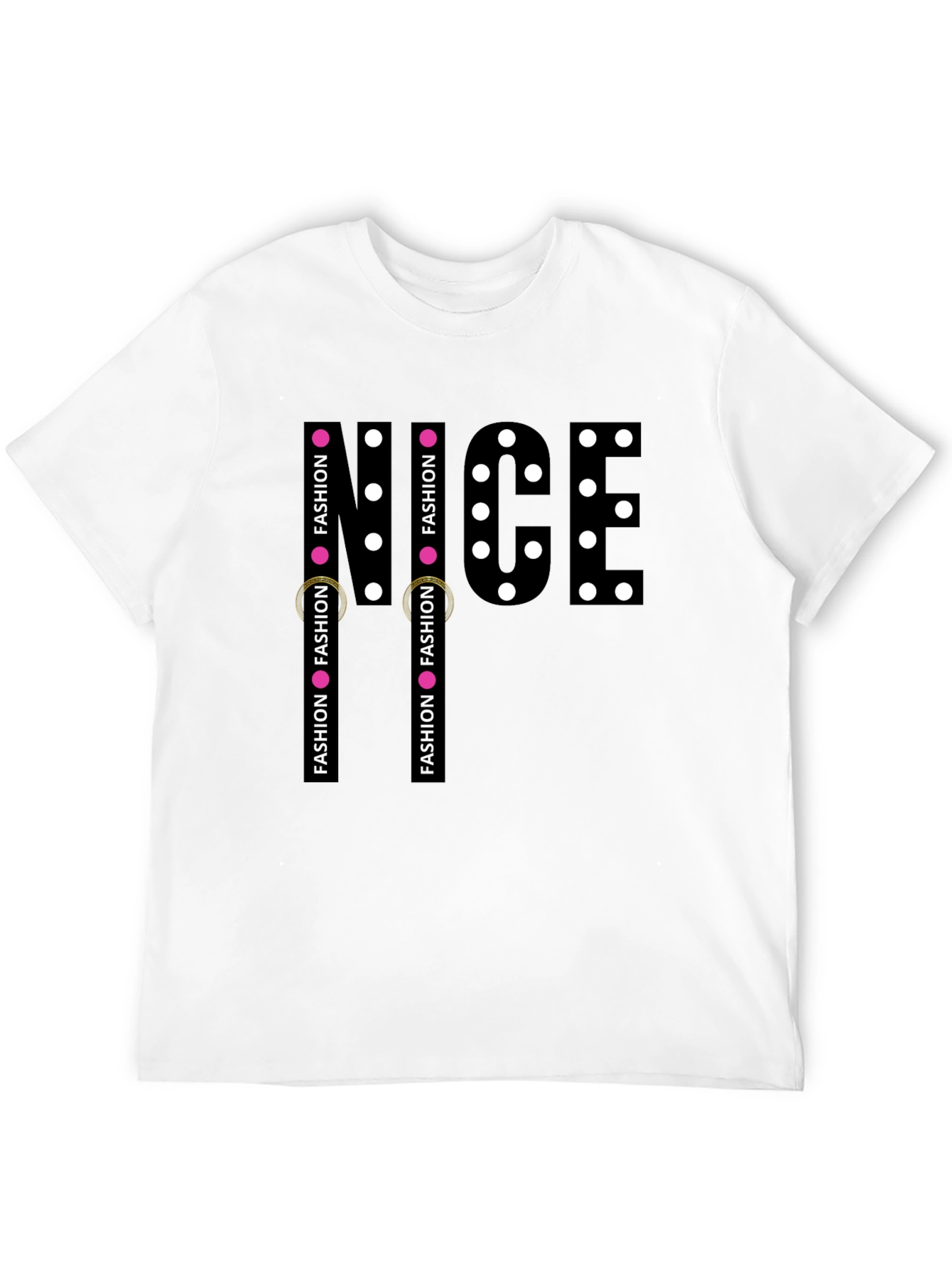 Mens Black NICE Graphic Print T-Shirt