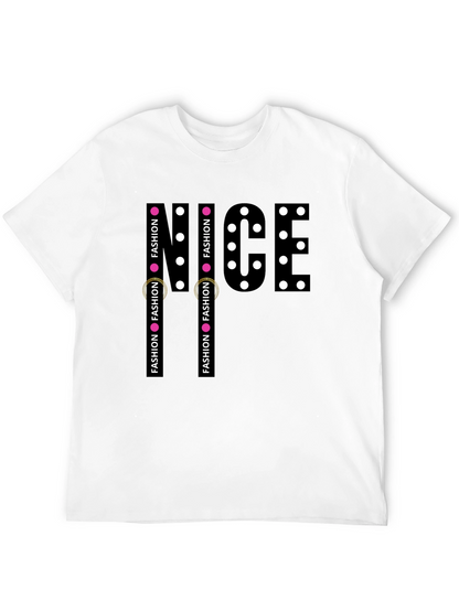 Mens Black NICE Graphic Print T-Shirt