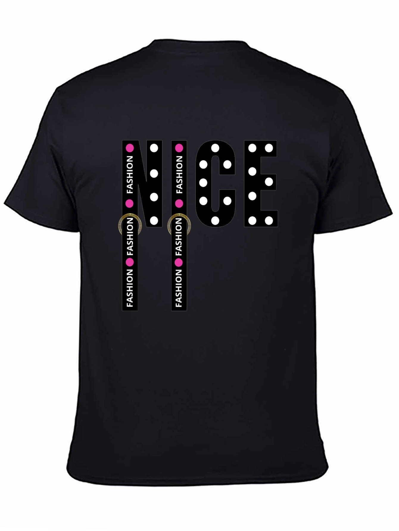 Mens Black NICE Graphic Print T-Shirt
