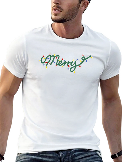 Merry Christmas Lights T-Shirt Holiday Tee