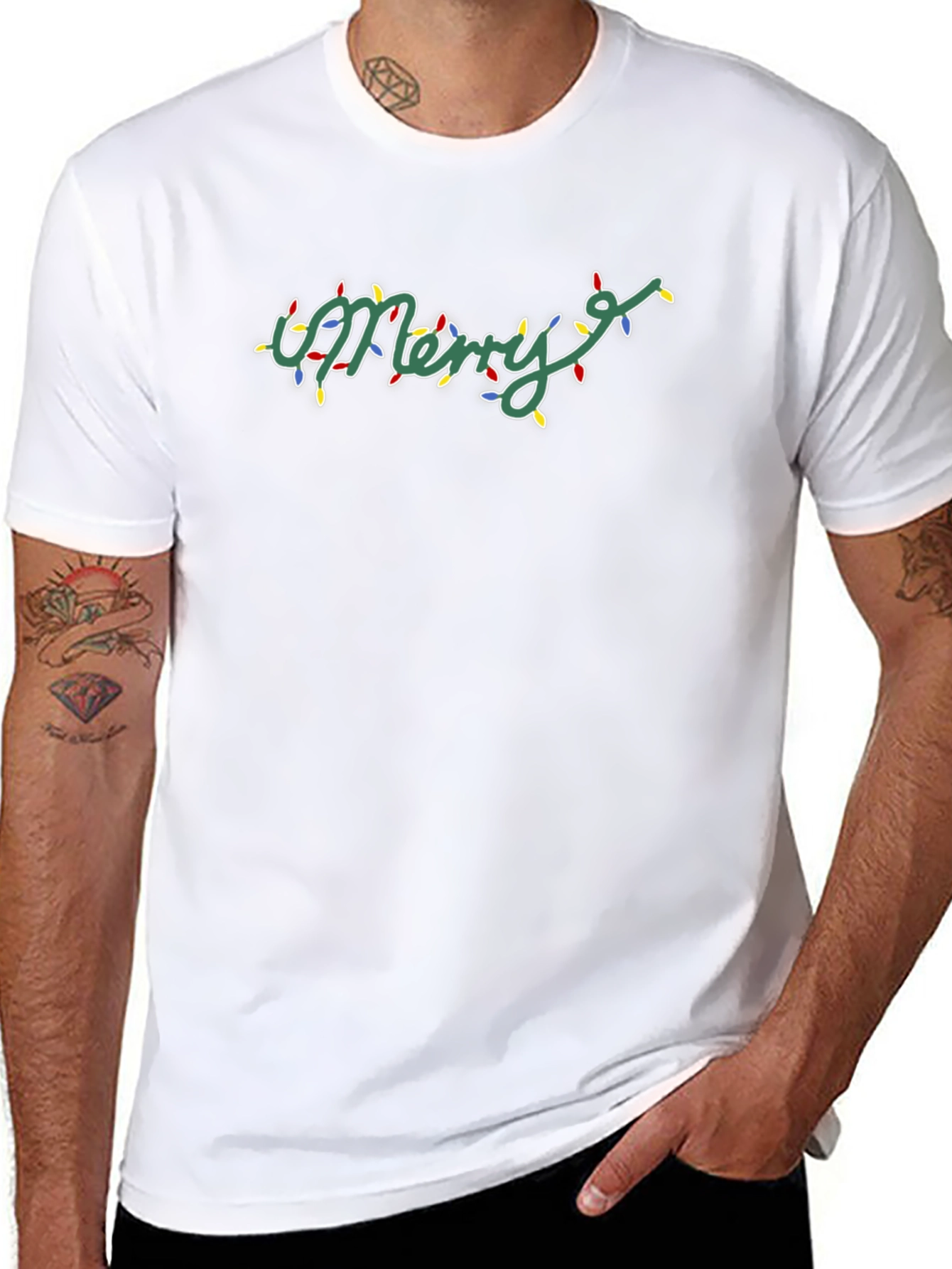 Merry Christmas Lights T-Shirt Holiday Tee