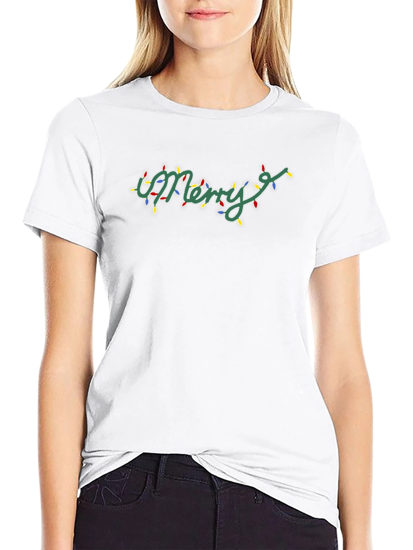 Merry Christmas Lights T-Shirt Holiday Tee