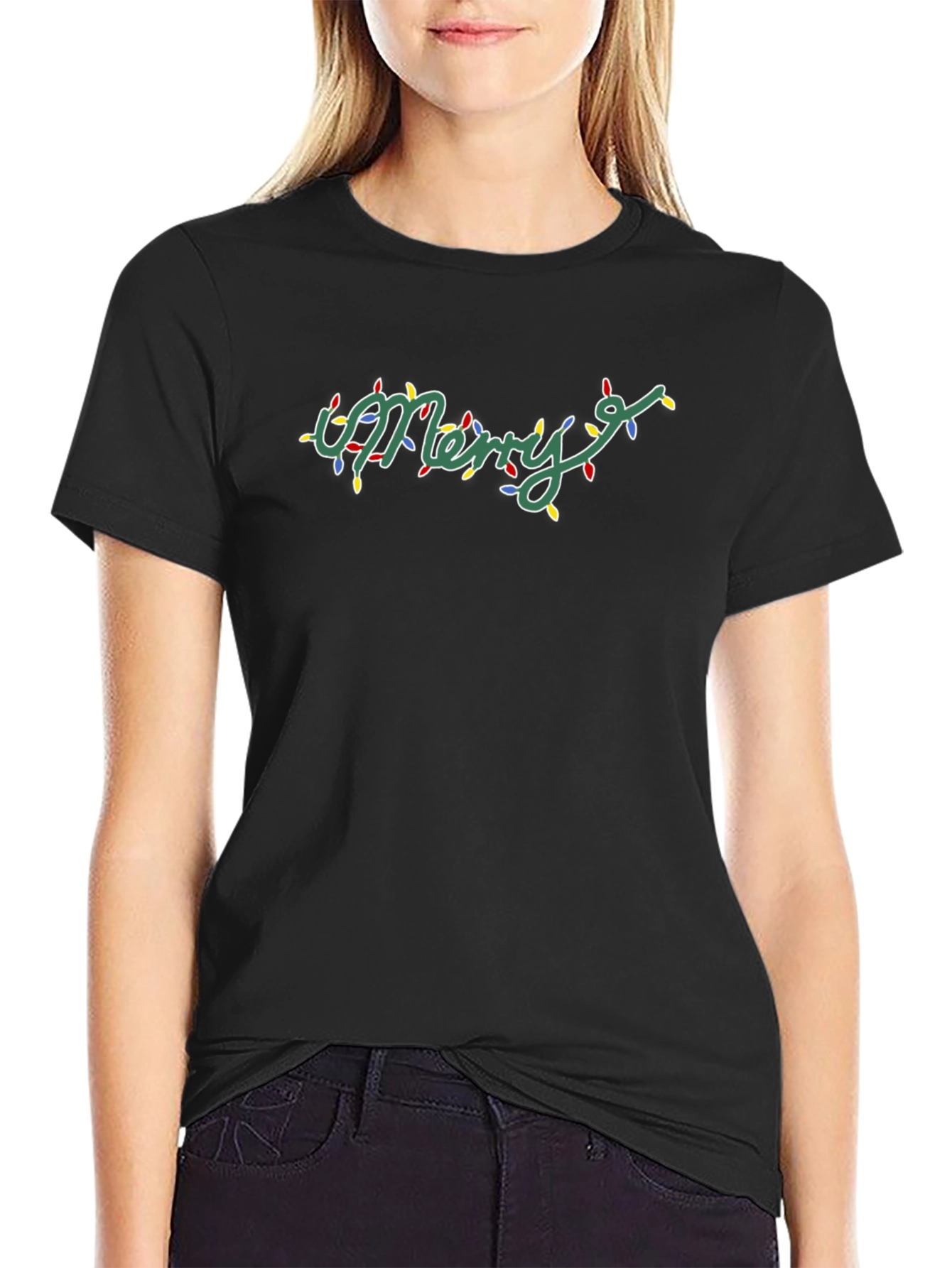 Merry Christmas Lights T-Shirt Holiday Tee