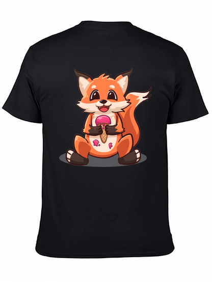 Cute Fox Eating Ice Cream Graphic T-Shirt