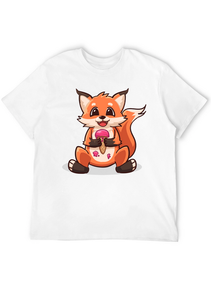 Cute Fox Eating Ice Cream Graphic T-Shirt