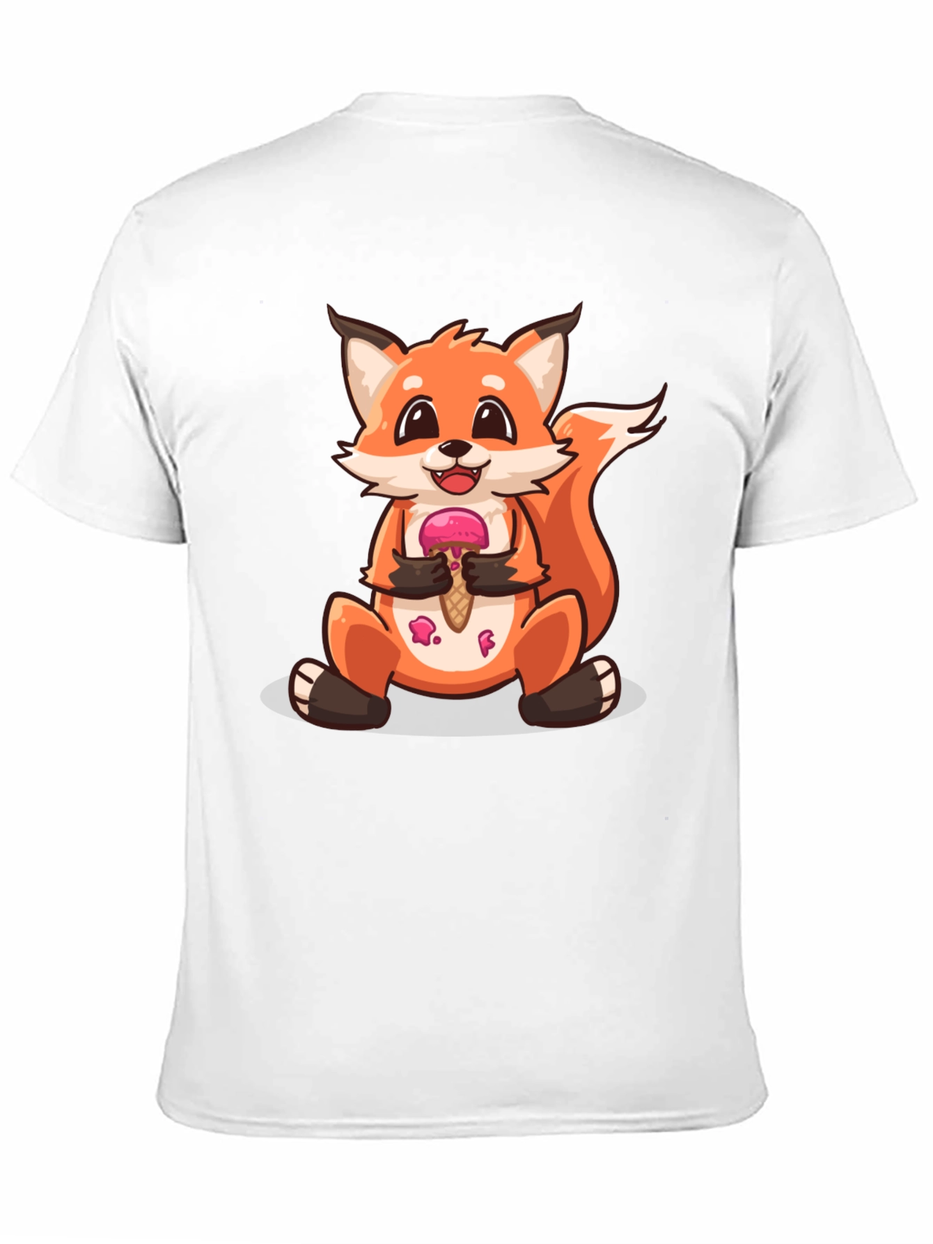Cute Fox Eating Ice Cream Graphic T-Shirt