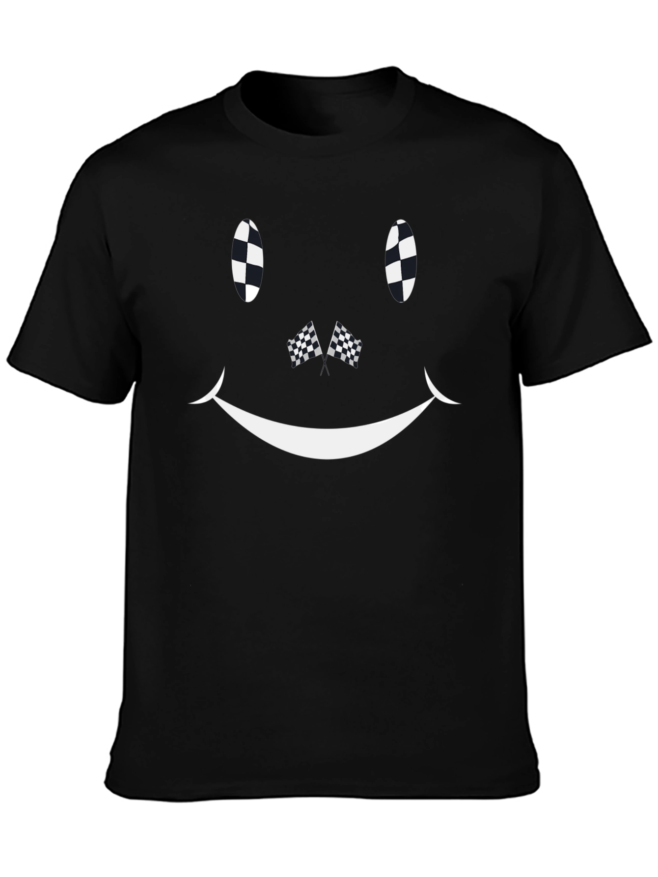 Checkered Flag Smiley Face T-Shirt