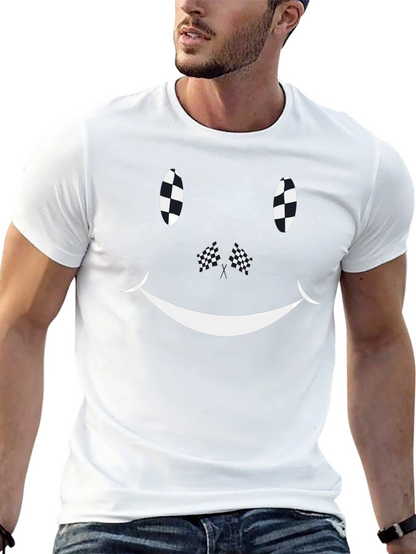 Checkered Flag Smiley Face T-Shirt