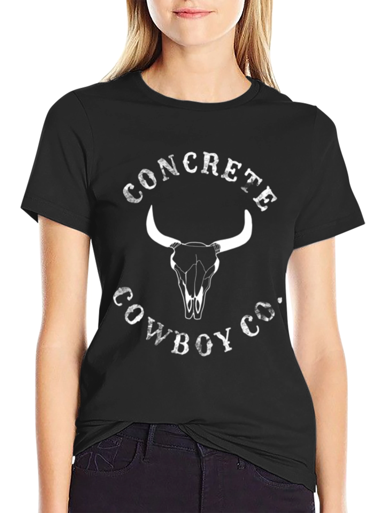 Concrete Cowboy Co. Graphic Tee - Bull Skull Design