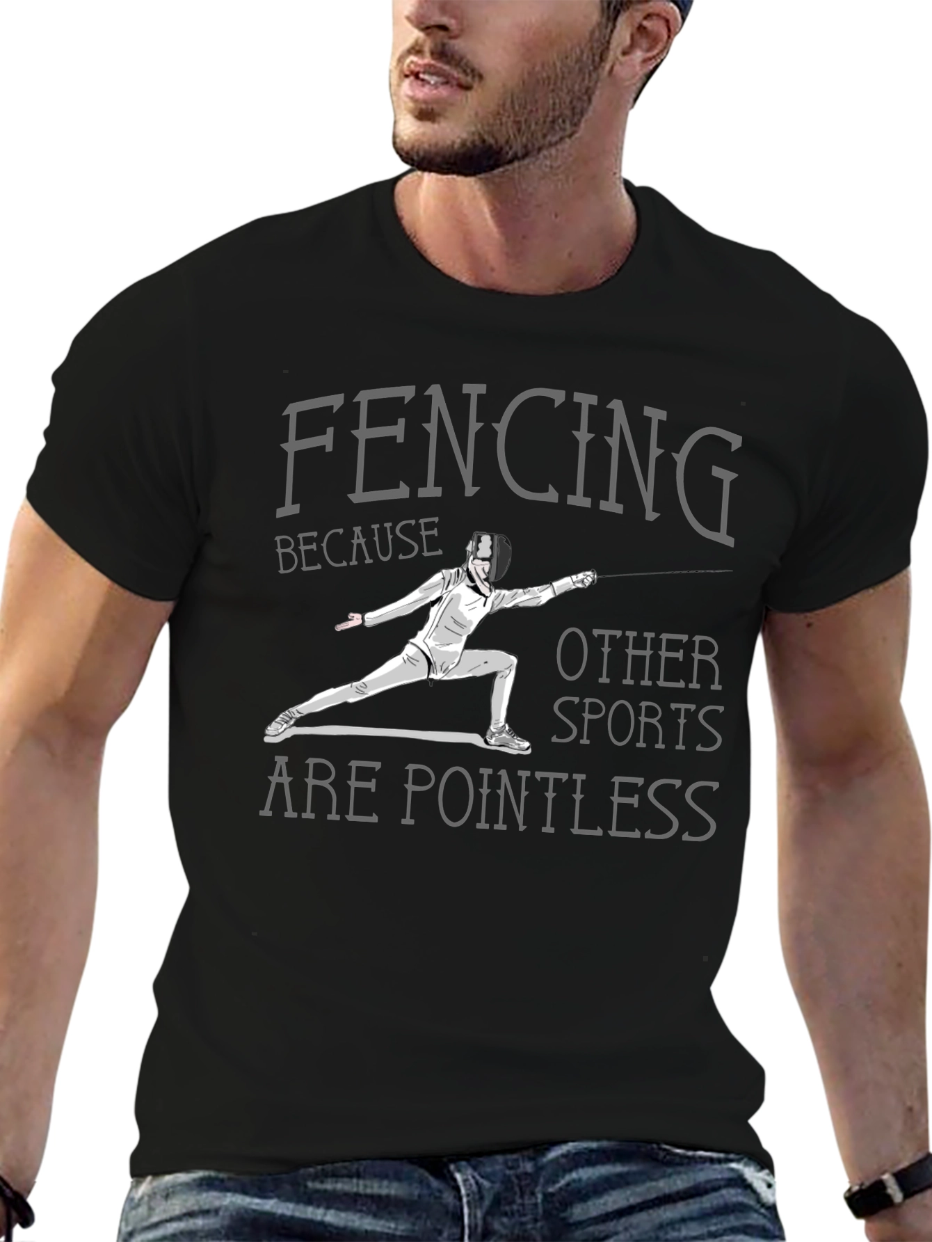 Fencing Pointless Sports Graphic Tee