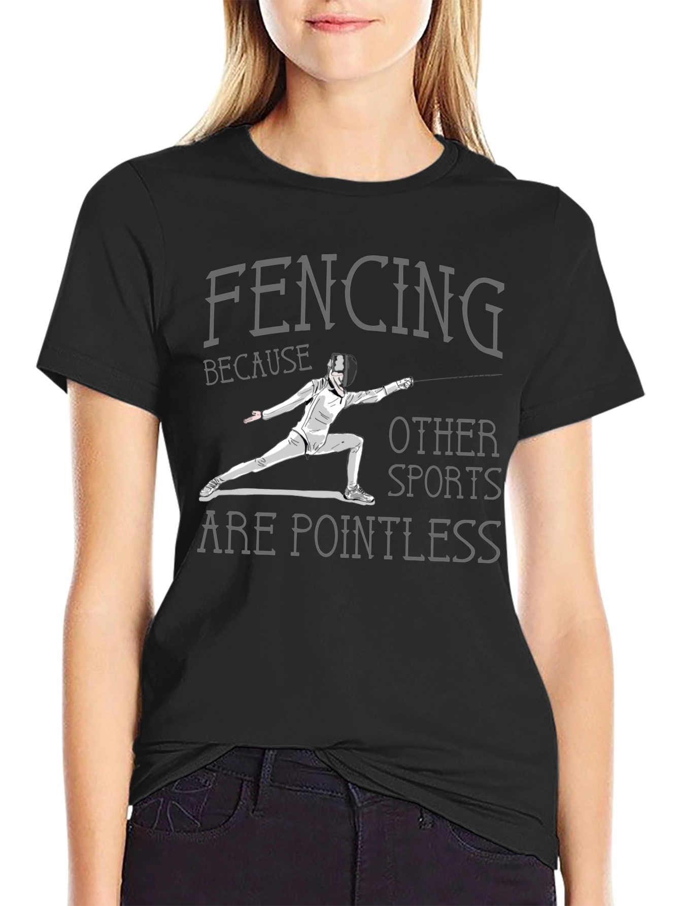 Fencing Pointless Sports Graphic Tee