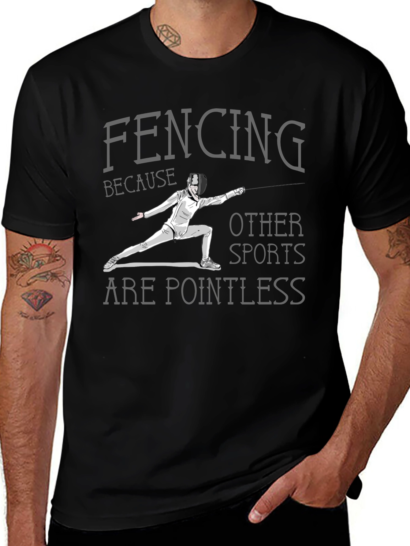 Fencing Pointless Sports Graphic Tee