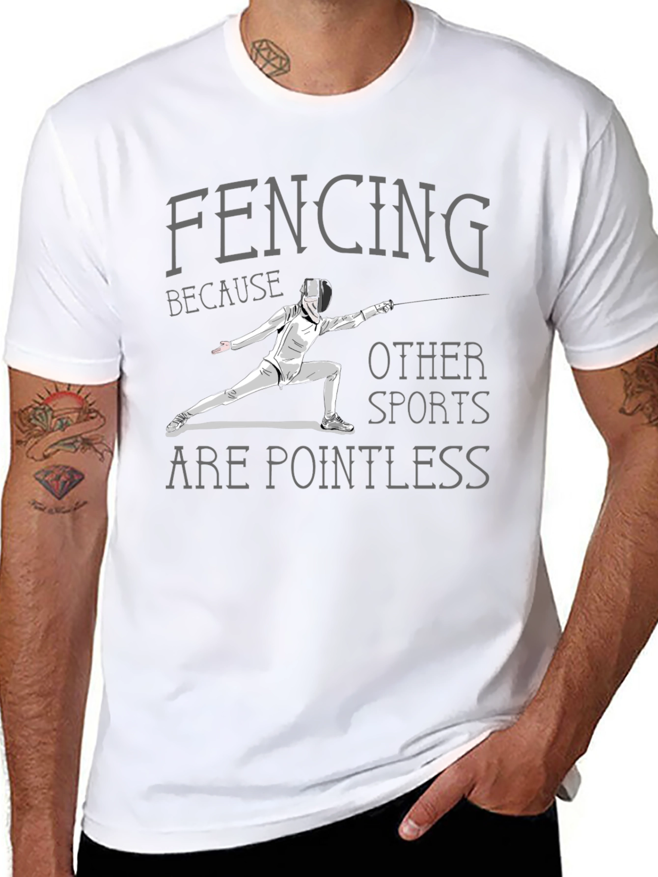 Fencing Pointless Sports Graphic Tee