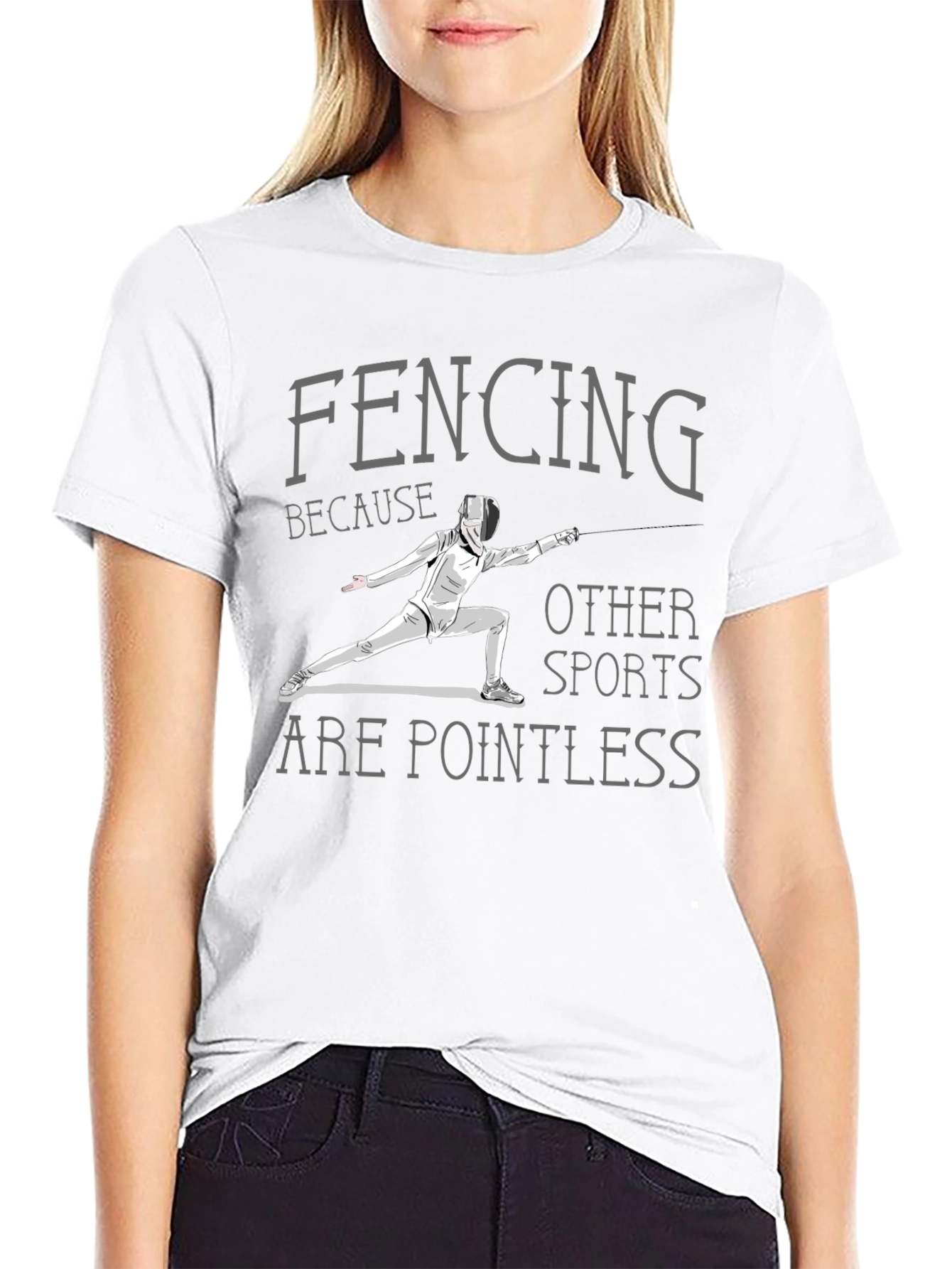Fencing Pointless Sports Graphic Tee