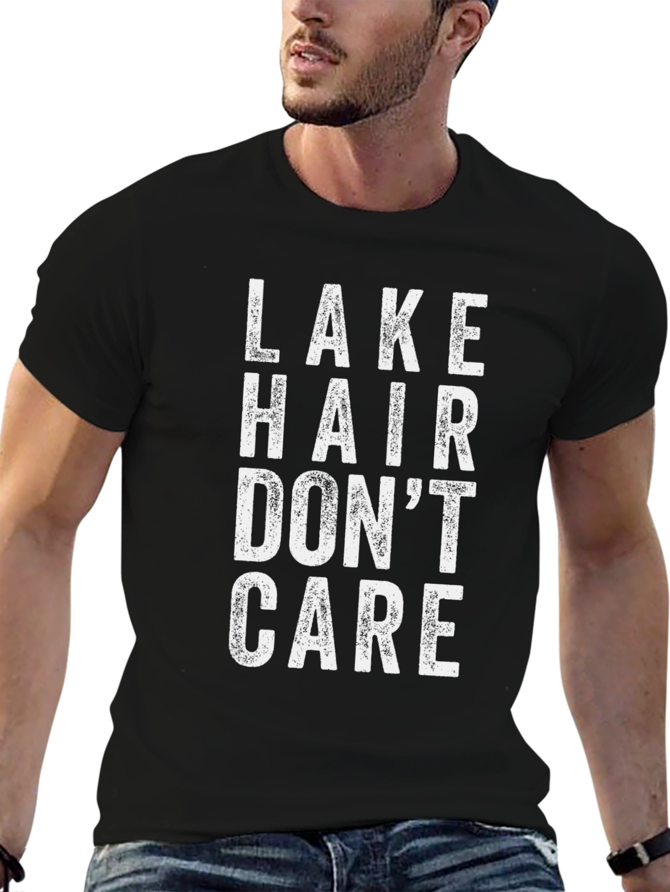 Lake Hair Dont Care Black T-Shirt