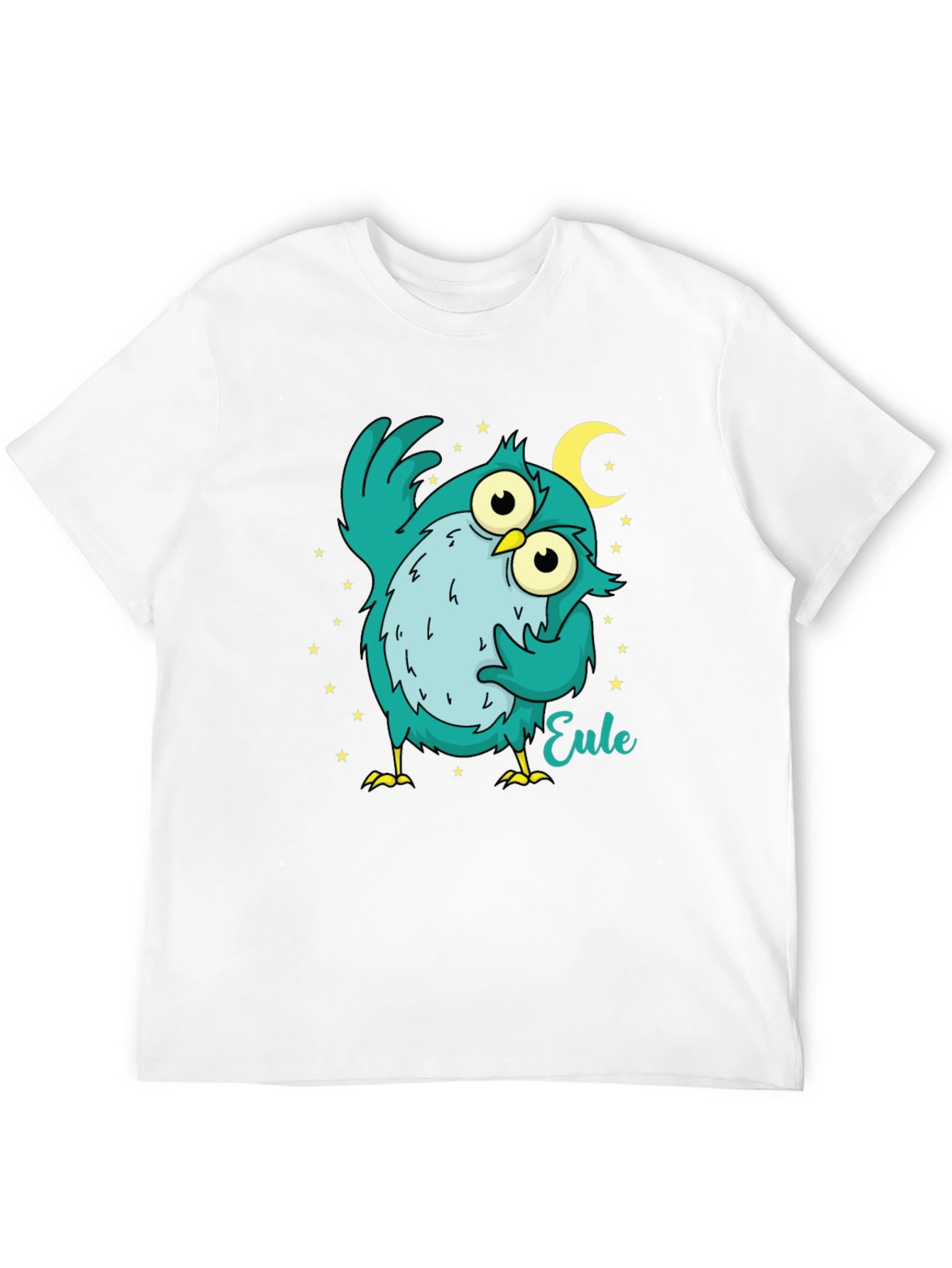Owl Cartoon Graphic Black T-Shirt
