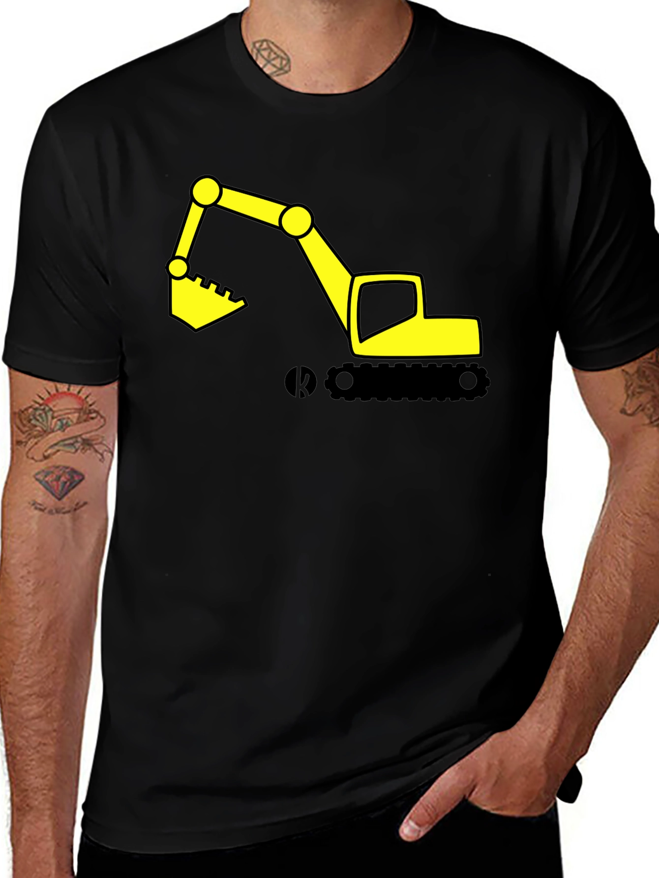 Excavator Graphic Tee - Construction Vehicle Shirt