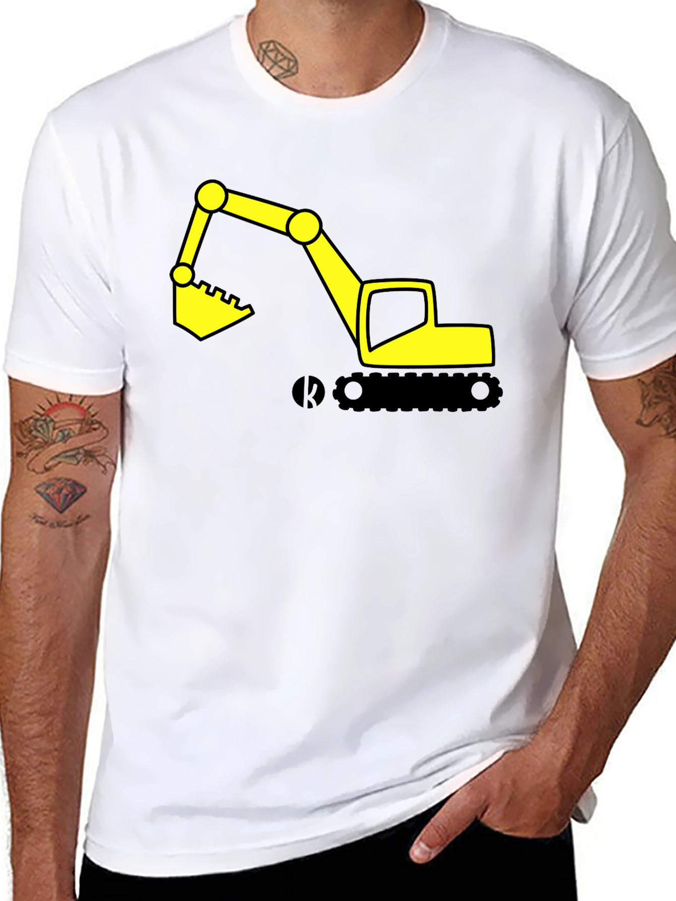 Excavator Graphic Tee - Construction Vehicle Shirt