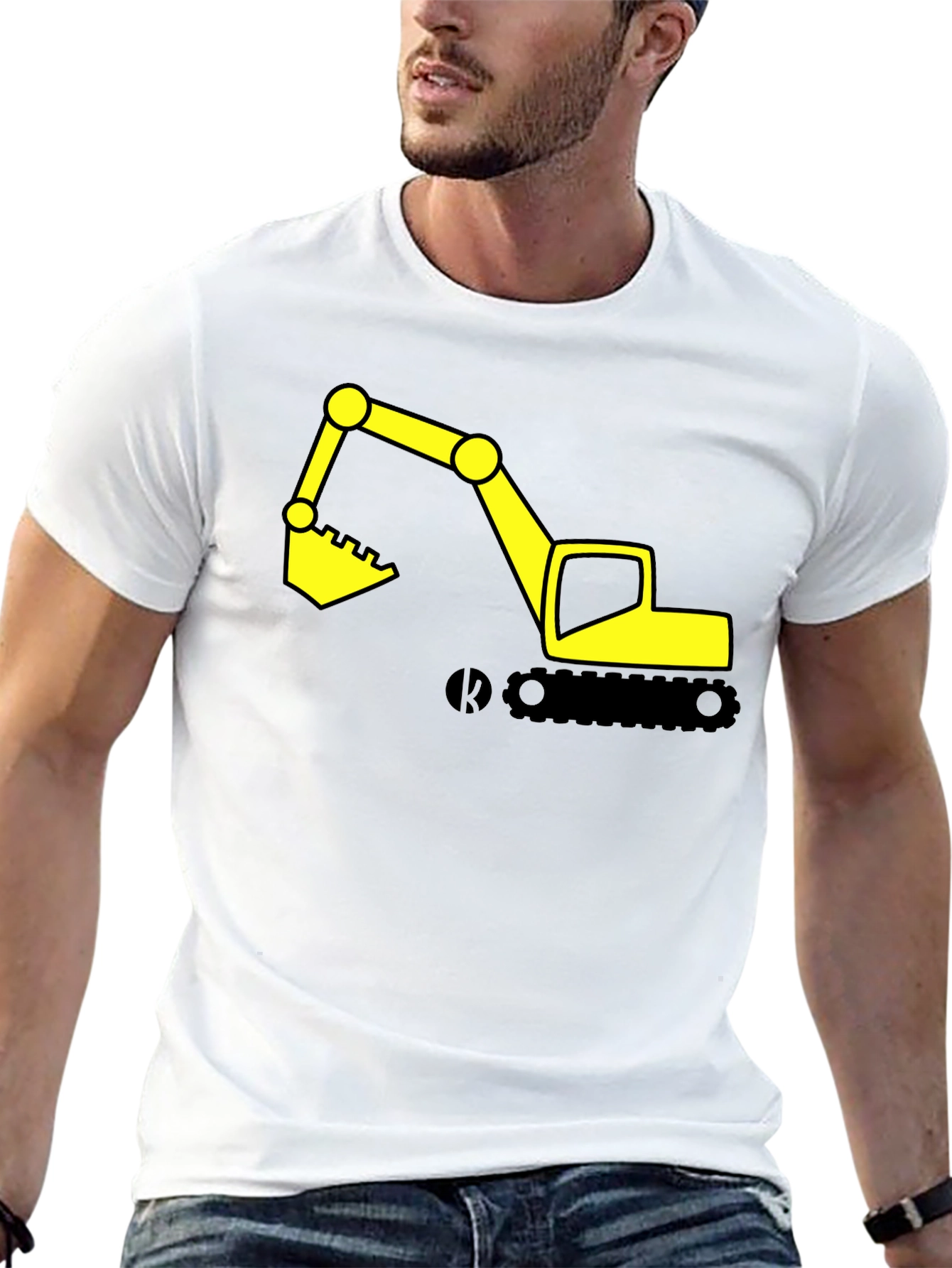 Excavator Graphic Tee - Construction Vehicle Shirt