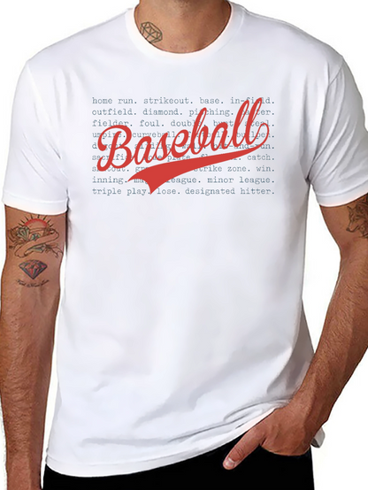 Baseball T-Shirt - Black Cotton Graphic Tee