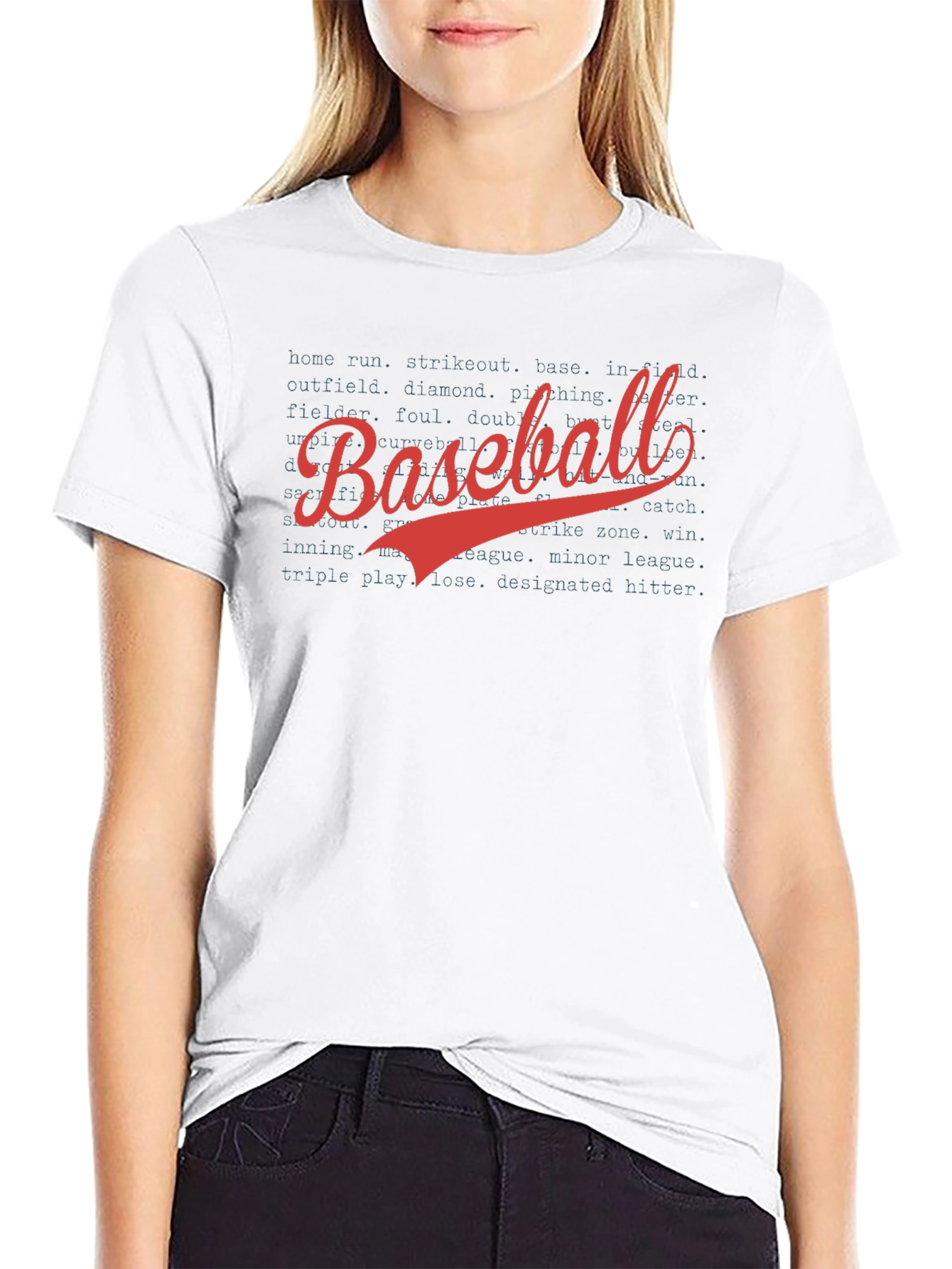 Baseball T-Shirt - Black Cotton Graphic Tee