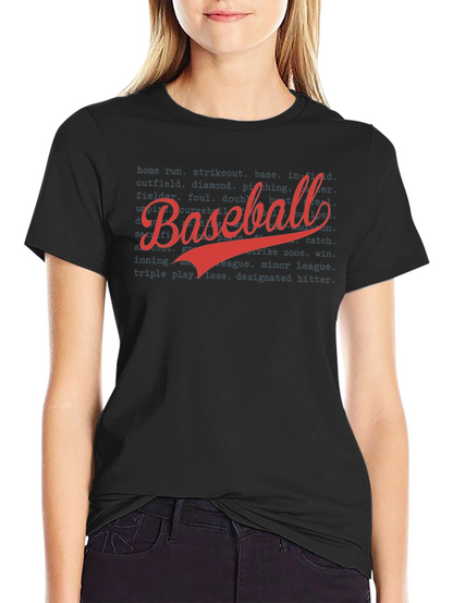 Baseball T-Shirt - Black Cotton Graphic Tee