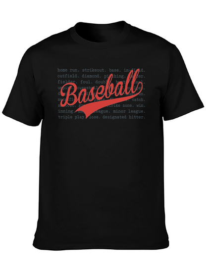 Baseball T-Shirt - Black Cotton Graphic Tee