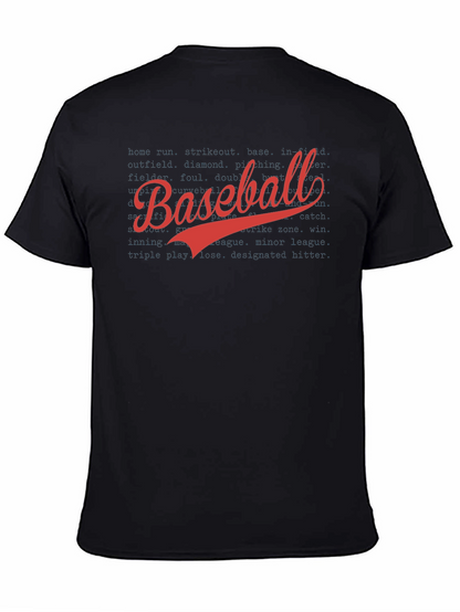 Baseball T-Shirt - Black Cotton Graphic Tee