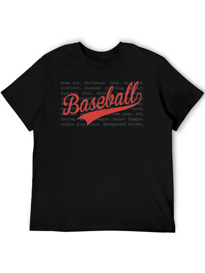 Baseball T-Shirt - Black Cotton Graphic Tee