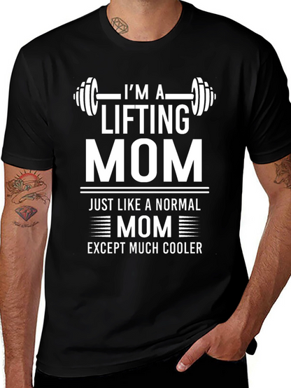Im A Lifting Mom Black Graphic T-Shirt