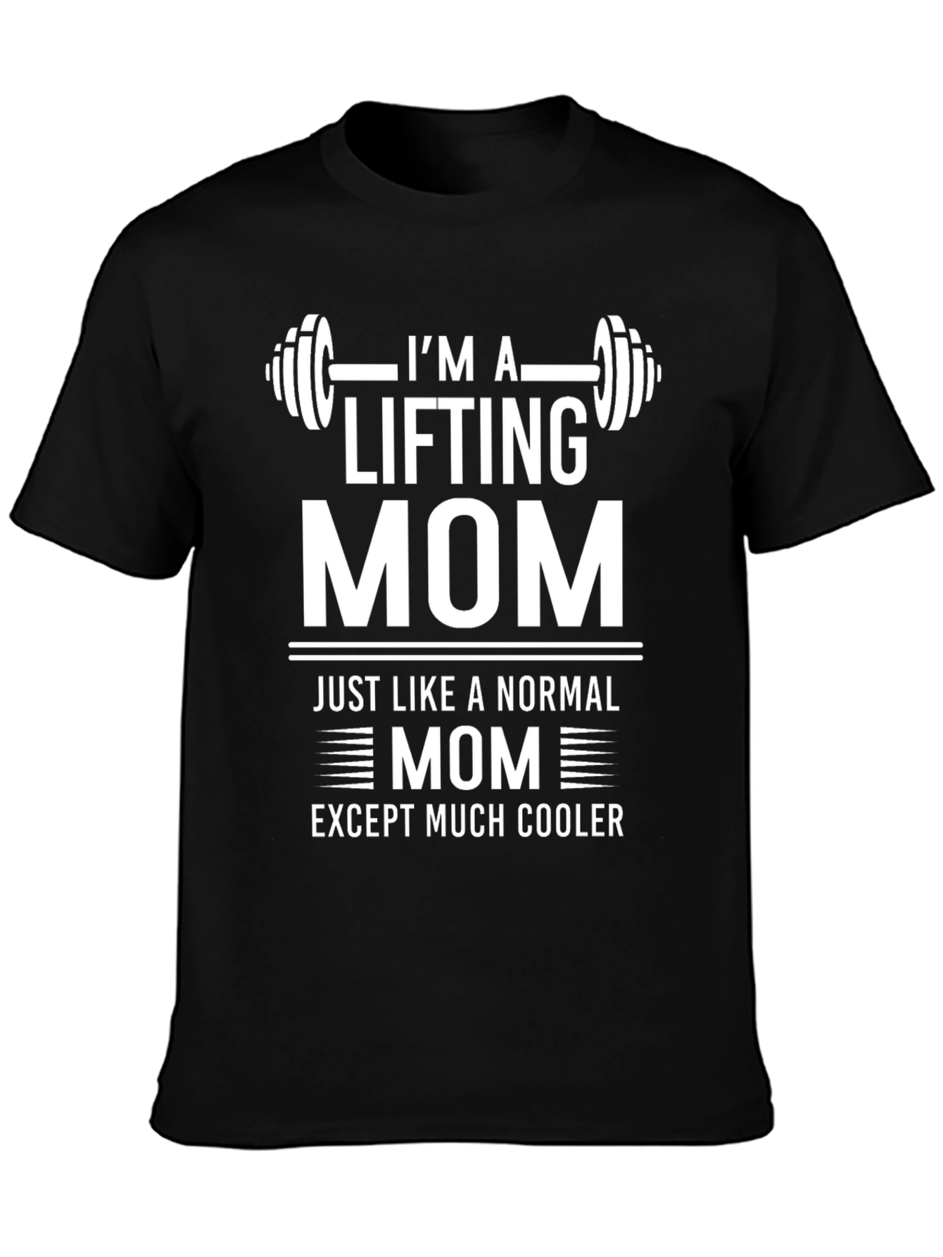 Im A Lifting Mom Black Graphic T-Shirt