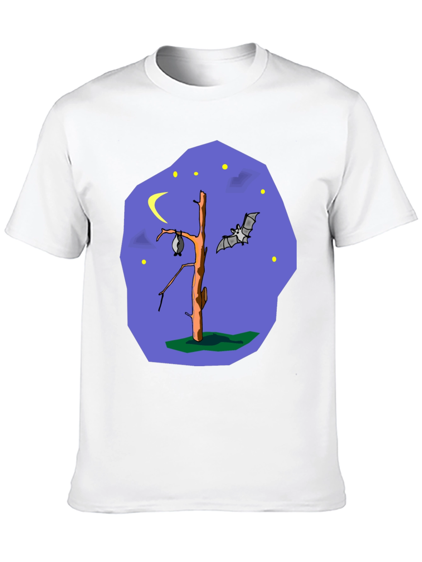Bat Tree Graphic Tee - Midnight Scene Black T-Shirt