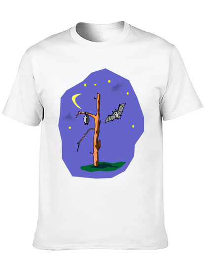 Bat Tree Graphic Tee - Midnight Scene Black T-Shirt