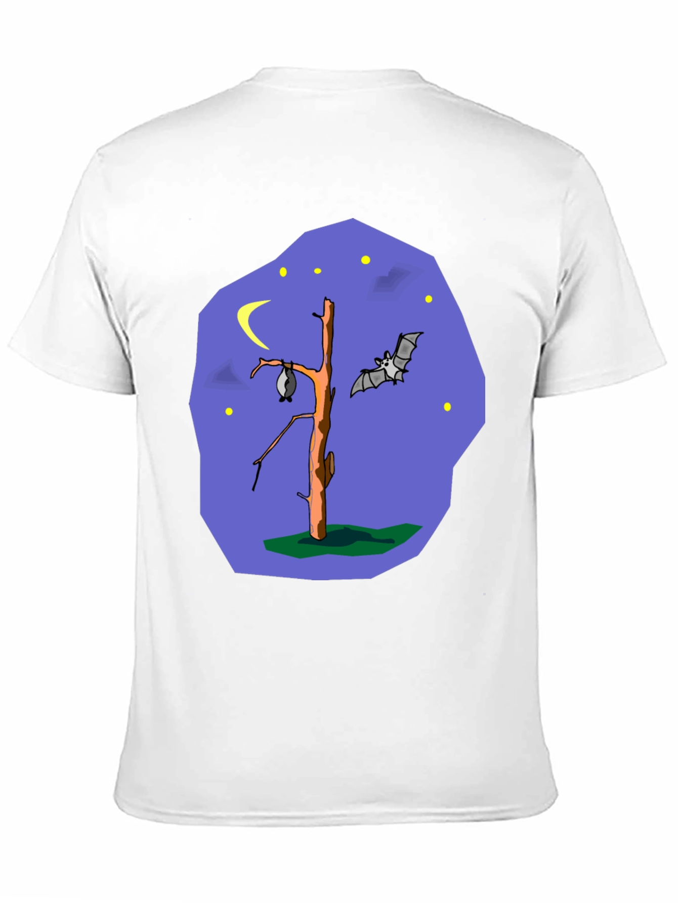 Bat Tree Graphic Tee - Midnight Scene Black T-Shirt