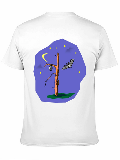 Bat Tree Graphic Tee - Midnight Scene Black T-Shirt