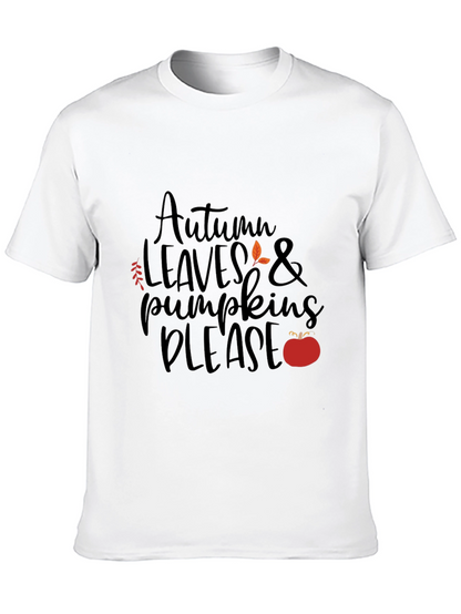 Autumn Leaves & Pumpkins Please - Graphic T-Shirt