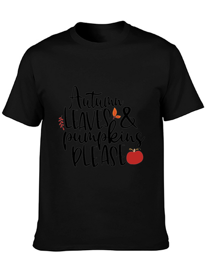 Autumn Leaves & Pumpkins Please - Graphic T-Shirt