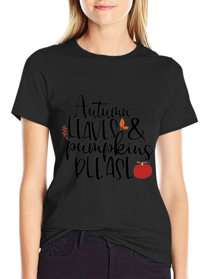Autumn Leaves & Pumpkins Please - Graphic T-Shirt