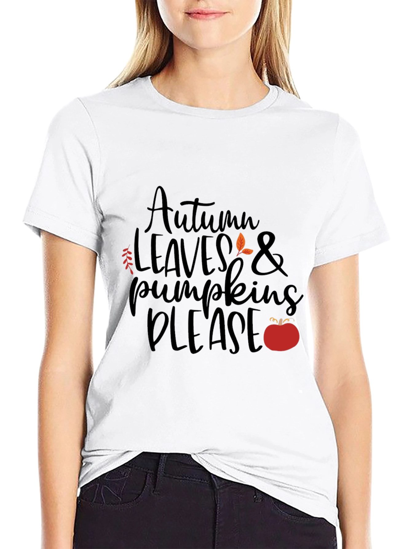 Autumn Leaves & Pumpkins Please - Graphic T-Shirt