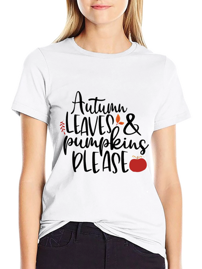 Autumn Leaves & Pumpkins Please - Graphic T-Shirt
