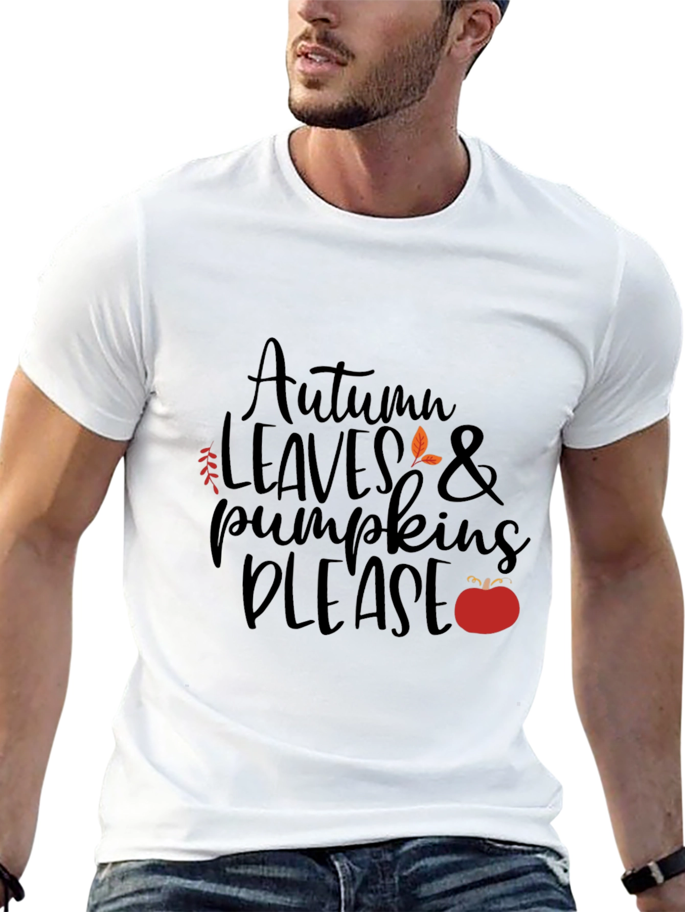 Autumn Leaves & Pumpkins Please - Graphic T-Shirt