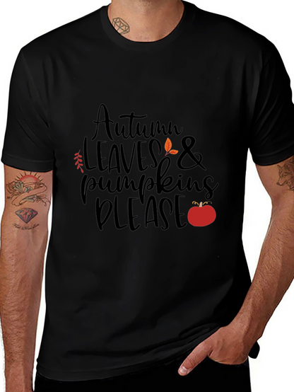 Autumn Leaves & Pumpkins Please - Graphic T-Shirt