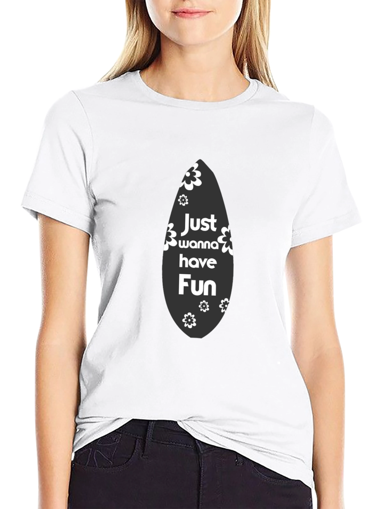 Just Wanna Have Fun Black Graphic Tee
