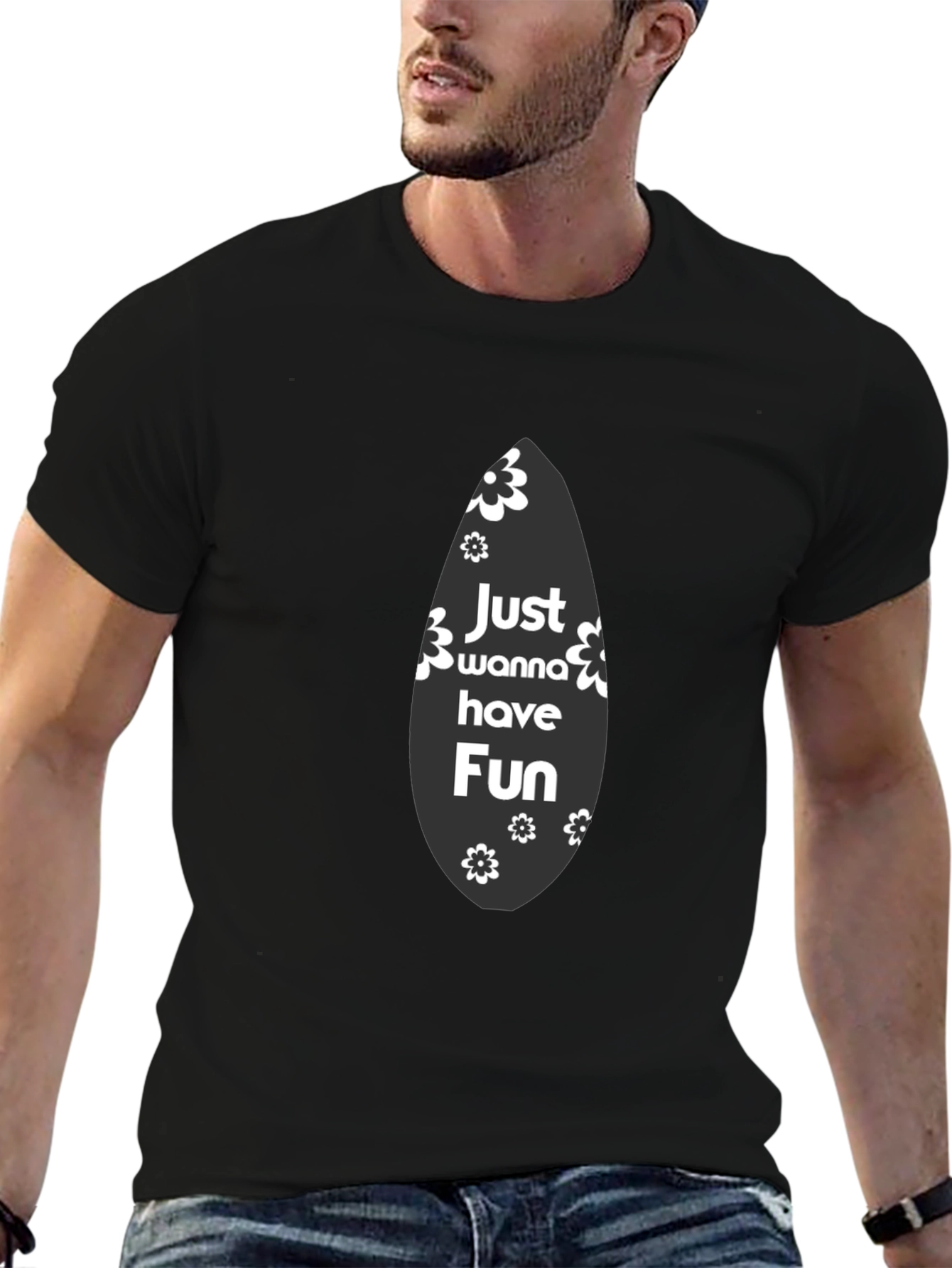 Just Wanna Have Fun Black Graphic Tee